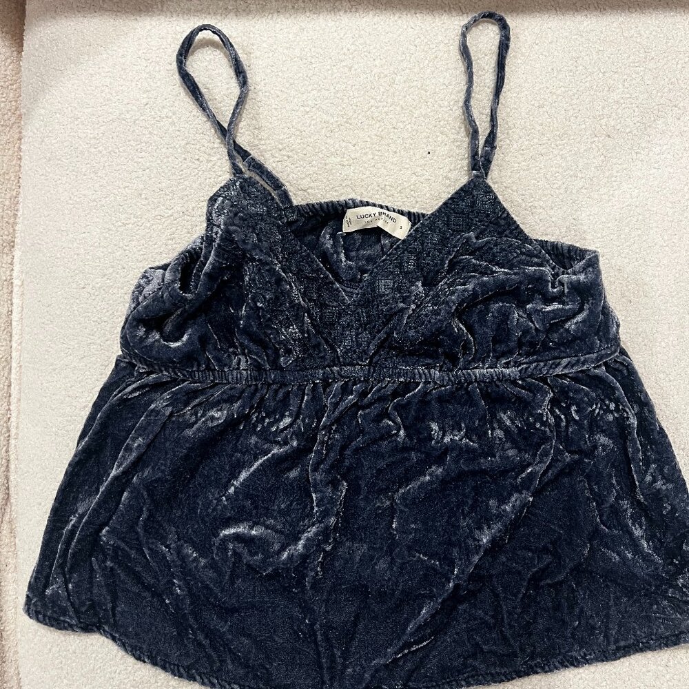 Lucky Brand Blue Velvet Tank Top